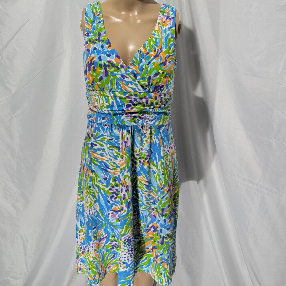 Lilly Pulitzer Sea Soiree Shianne V-Neck Above the Knee Dress Women's Medium